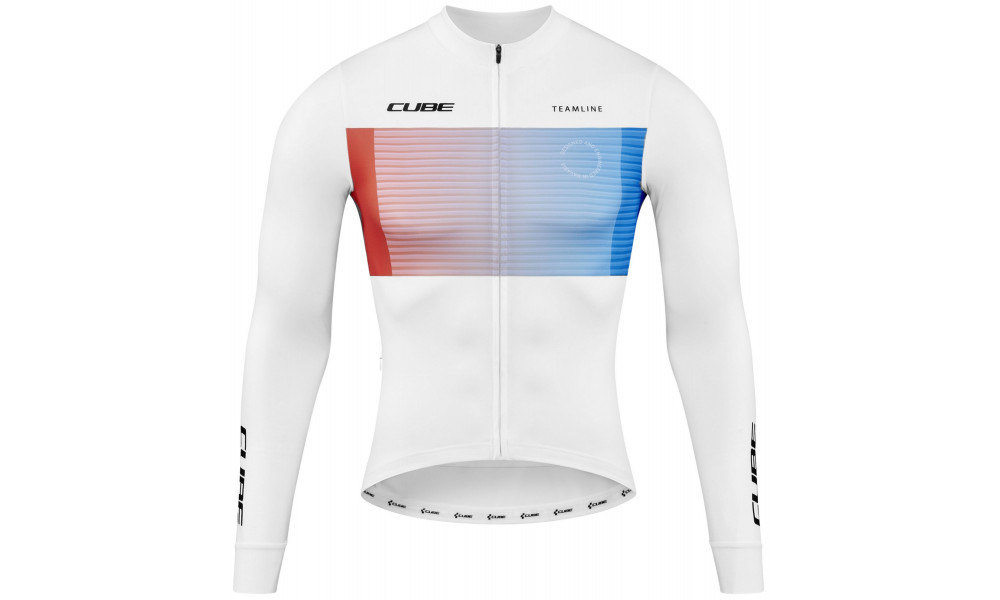 Jersey Cube Road/XC L/S white'n'blue'n'red - 1
