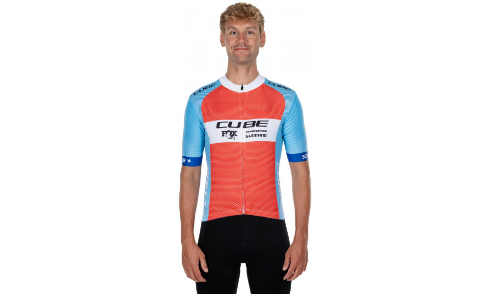 Jersey Cube X Factory Racing Road/XC S/S blue'n'orange - 3