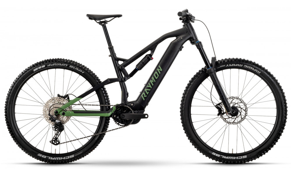 Электрический велосипед Raymon Trailray 150 29" 2025 black-reseda green-citron - 1