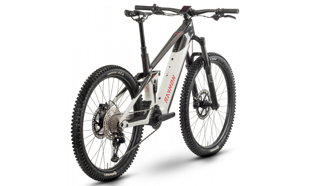 Электрический велосипед Raymon Tarok 29/27.5" 2025 white-carbon-red - 2
