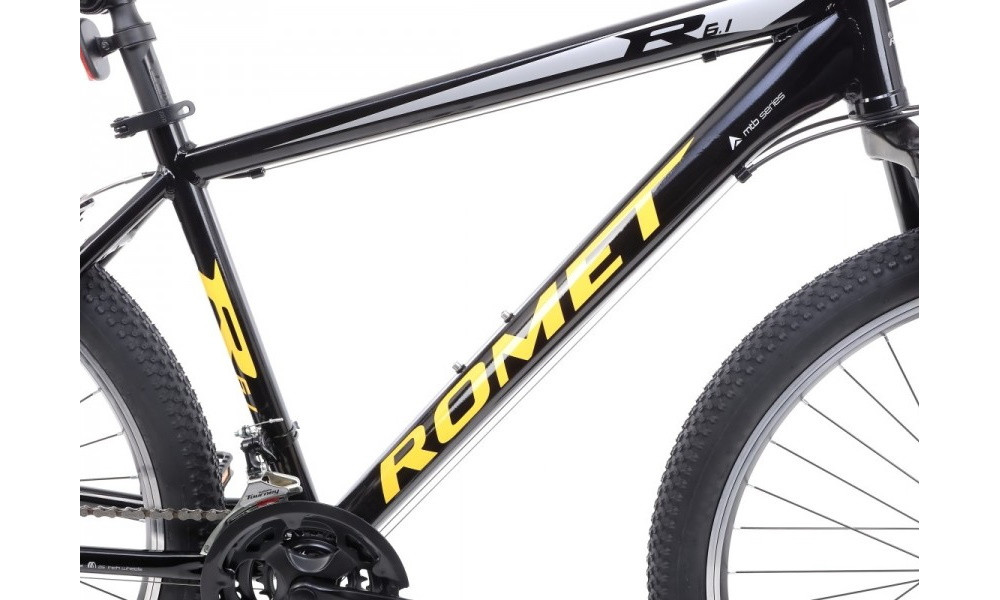 Велосипед Romet Rambler R6.1 26" 2022 black-yellow - 7