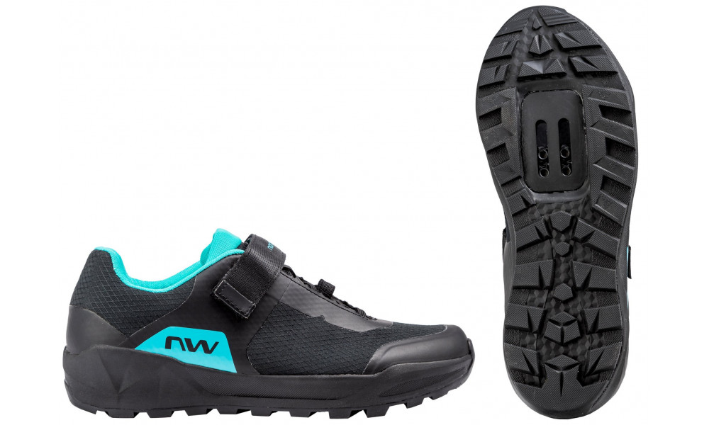 Cycling shoes Northwave Escape Evo 2 WMN MTB AM black-turquoise - 1