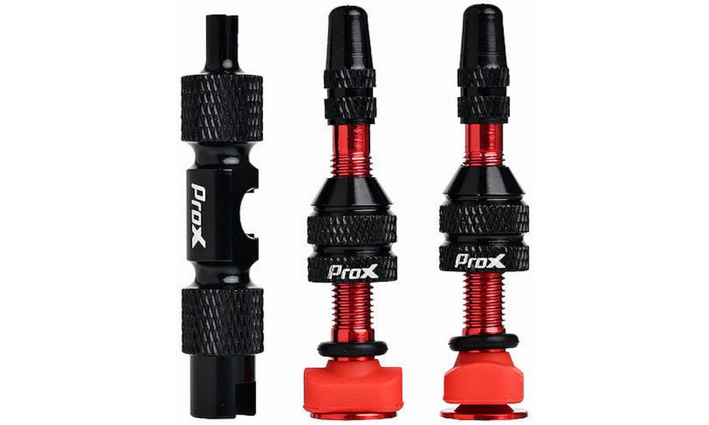 Комплект вентилей ProX Tubeless + key 40mm red - 1