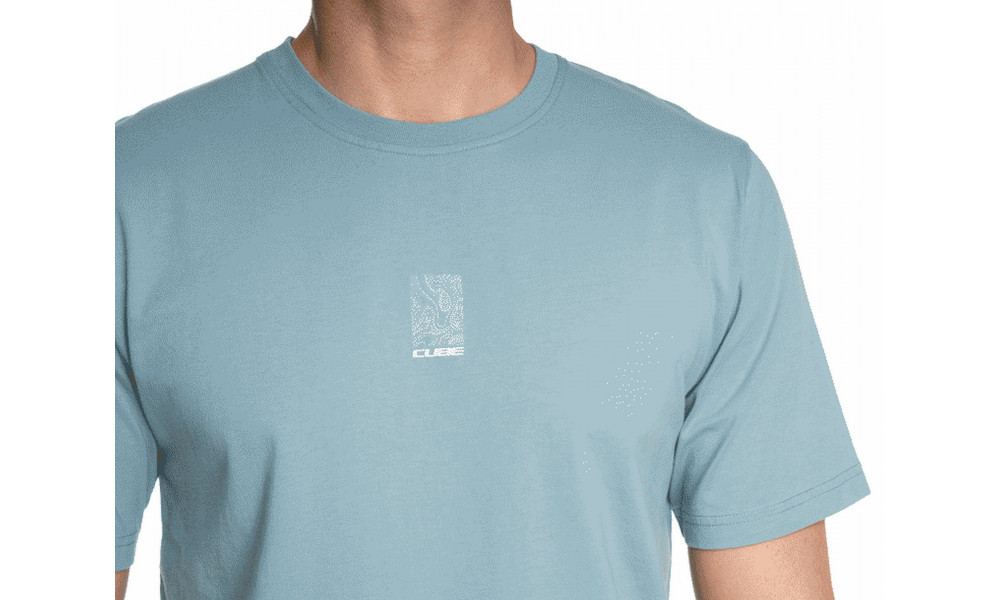 T-Shirt Cube Organic Topography blue - 4