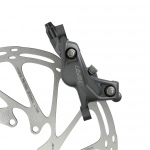 Суппорт дискового тормоза SRAM Level C1 4-piston hydraulic post mount bronze Суппорт дискового тормоза SRAM Level C1 4-piston hydraulic post mount bronze