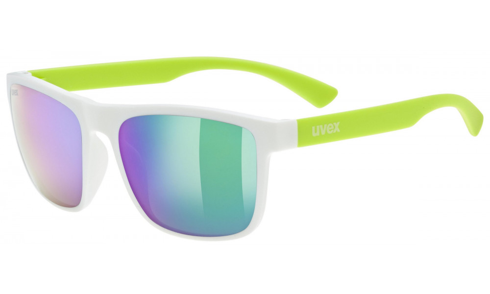 Glasses Uvex rookie white-lime mat / mirror green - 1