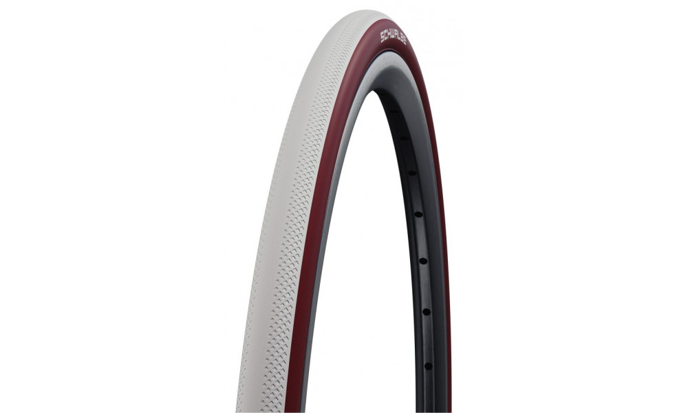 Tire 28" Schwalbe Dunk King HS 612, Evo Fold. 25-622 / 700x25C White-Bordo - 1