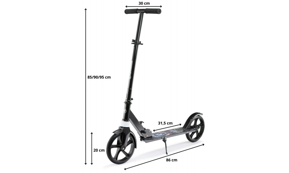 Самокат HyperMotion City Swift 12 black - 12