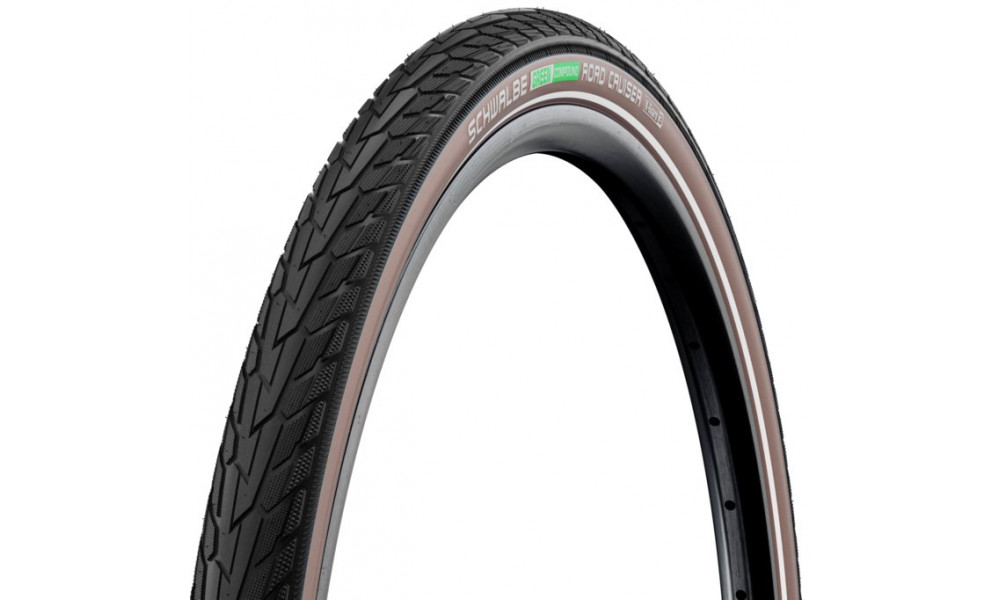 Шина 28" Schwalbe Road Cruiser HS 484, Active Wired 47-622 / 28x1.75 Black/Coffee-Reflex 