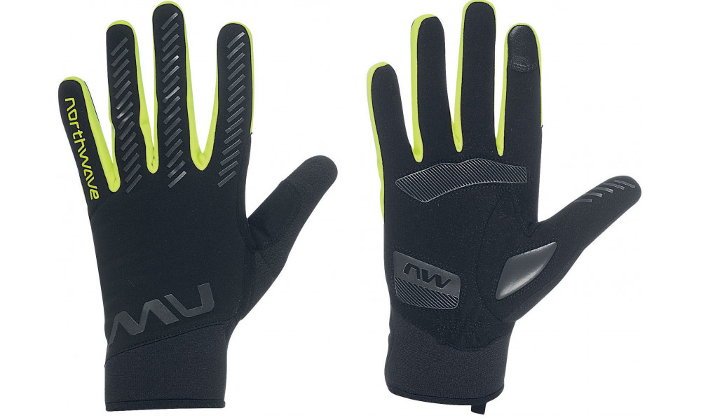 Перчатки Northwave Fast Arctic black-yellow fluo 