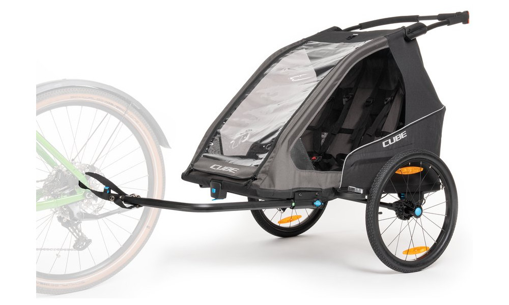 Kids trailer Cube Double Pure black-grey - 3
