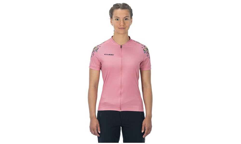 Cycling jersey Cube ATX WS Full Zip CMPT S/S coral - 5