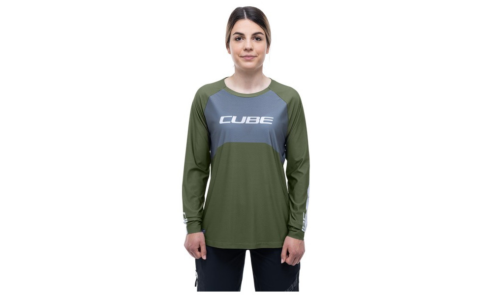 Веломайка Cube Vertex WS Round Neck TM L/S olive - 6