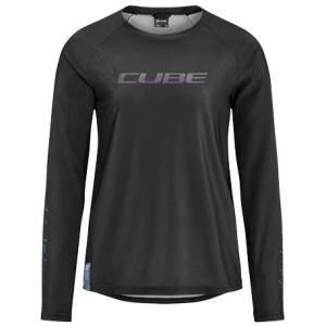 Cycling jersey Cube Vertex WS Round Neck L/S black