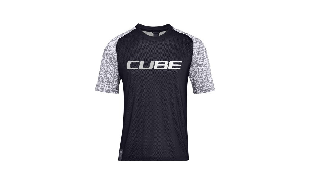 Cycling jersey Cube Vertex Round Neck S/S black - 1