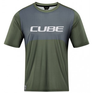 Веломайка Cube Vertex Round Neck TM S/S olive'n'grey
