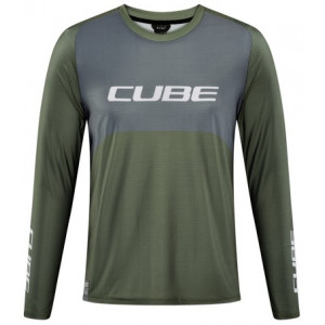 Веломайка Cube Vertex Round Neck TM L/S olive'n'grey