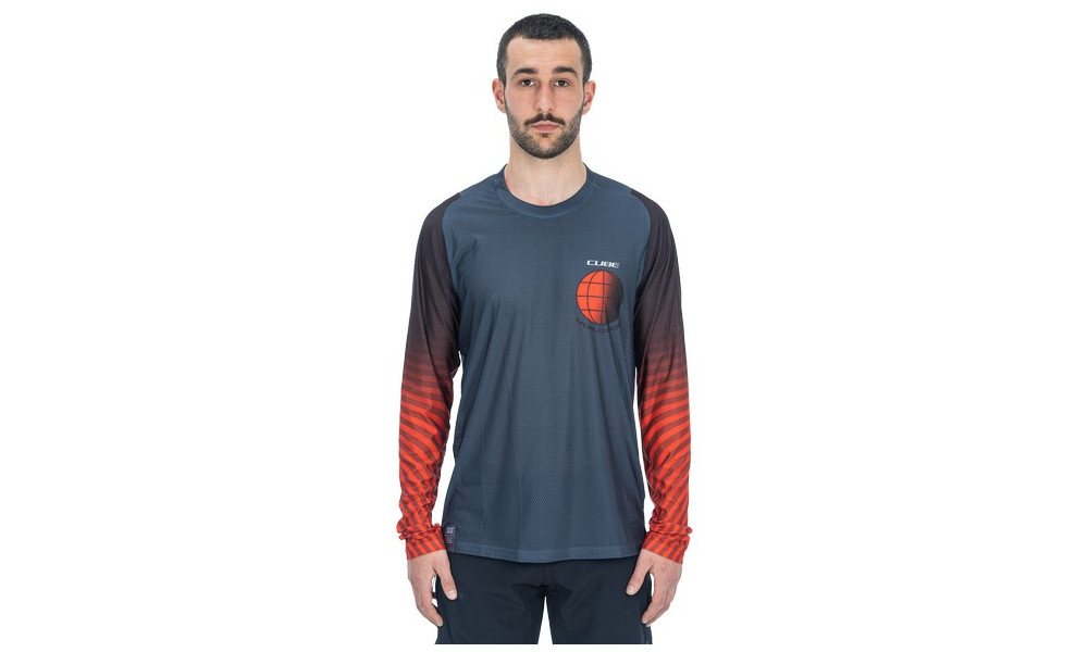 Веломайка Cube Vertex Round Neck L/S grey'n'red - 5