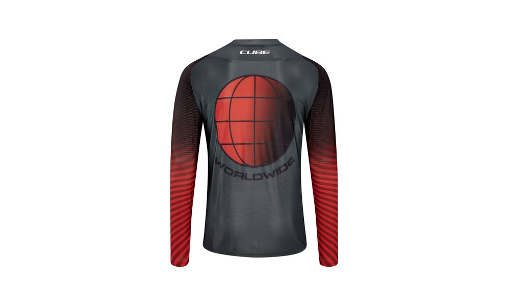 Cycling jersey Cube Vertex Round Neck L/S grey'n'red - 6