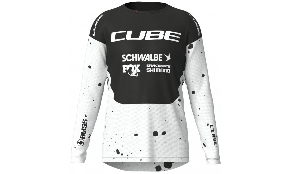 Cycling jersey Cube MTB WS X Factory Racing L/S black'n'white - 1