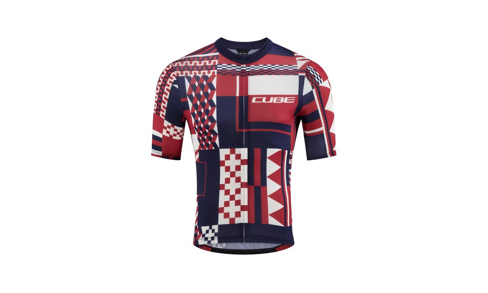 Cycling jersey Cube Blackline CMPT S/S blue'n'red'n'beige - 1