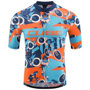 Cycling jersey Cube Blackline CMPT S/S blue'n'orange