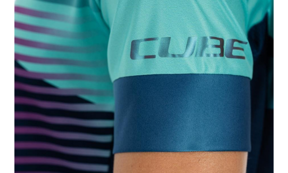 Cycling jersey Cube Teamline WS Round Neck S/S blue'n'mint - 3