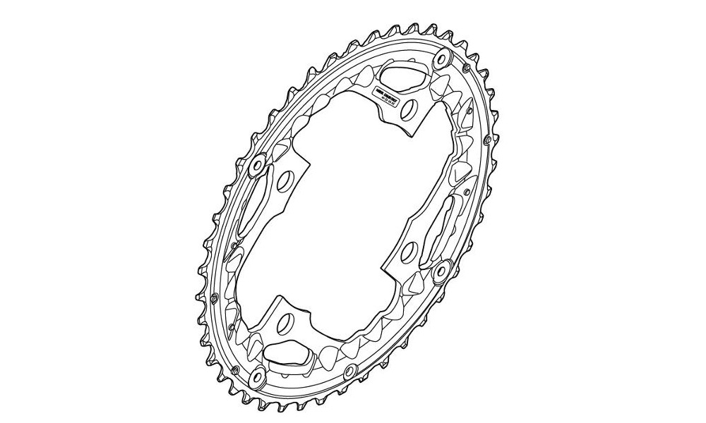 Chainring Shimano DEORE FC-T521 110mm 3x10-speed 44T-AE black 