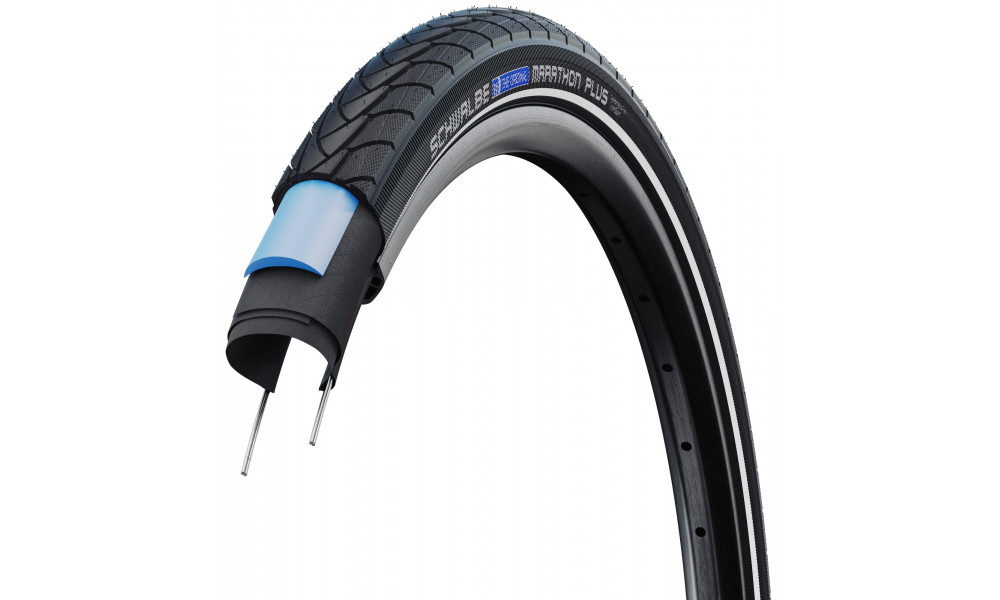 Tire 28" Schwalbe Marathon Plus HS 348 Perf Wired 40-622 / 28x1.50 Black-Reflex - 3