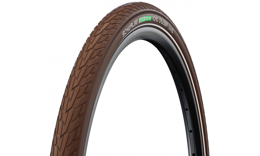Шина 28" Schwalbe Road Cruiser HS 484, Active Wired 42-622 / 28x1.60 Brown-Reflex - 1