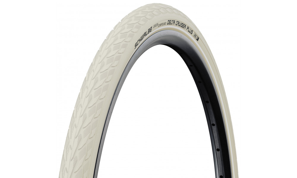 Шина 28" Schwalbe Delta Cruiser Plus HS 431 Active Wired 37-622 / 28x1.40 Creme-Reflex - 1
