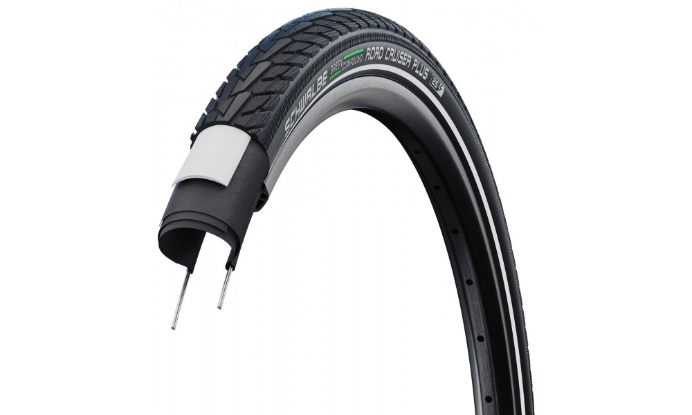Tire 28" Schwalbe Road Cruiser Plus HS 484, Active Wired 37-622 / 28x1.40 GreenCompound Reflex - 4