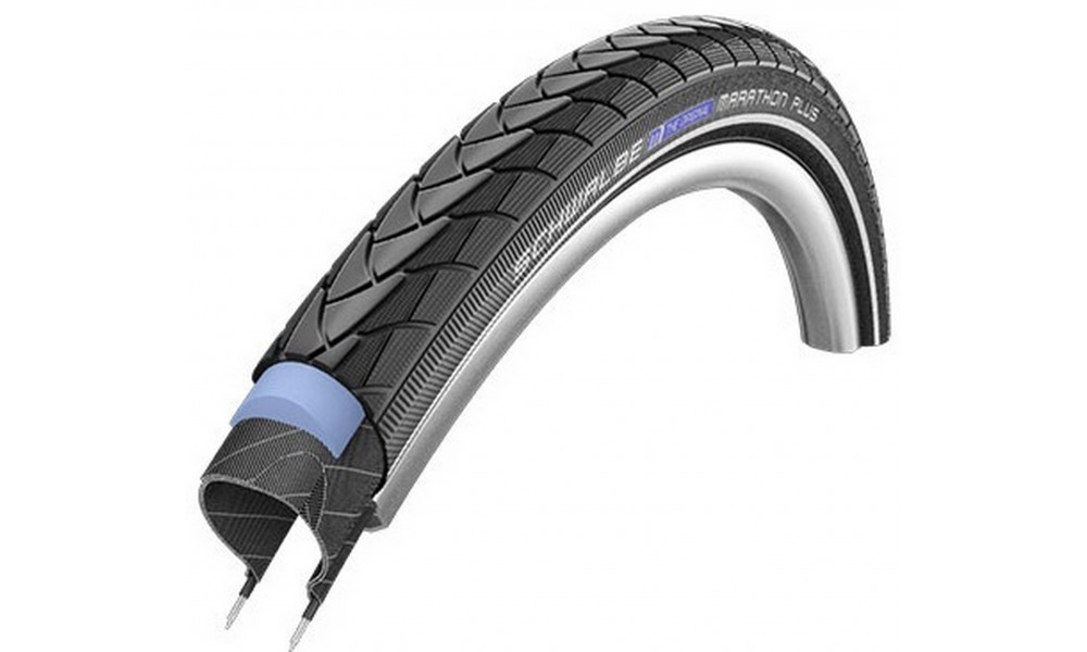 Tire 20" Schwalbe Marathon Plus HS 348, Perf Wired 35-406 Black-Reflex 