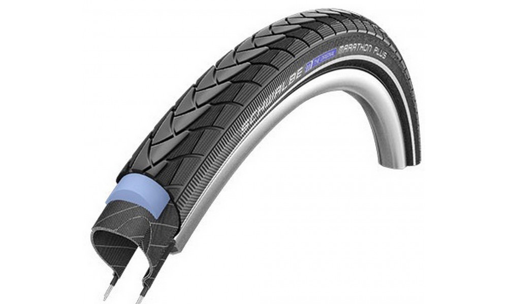 Шина 28 x 1 1/2" Schwalbe Marathon Plus HS 348, Perf Wired 40-635 Black-Reflex 