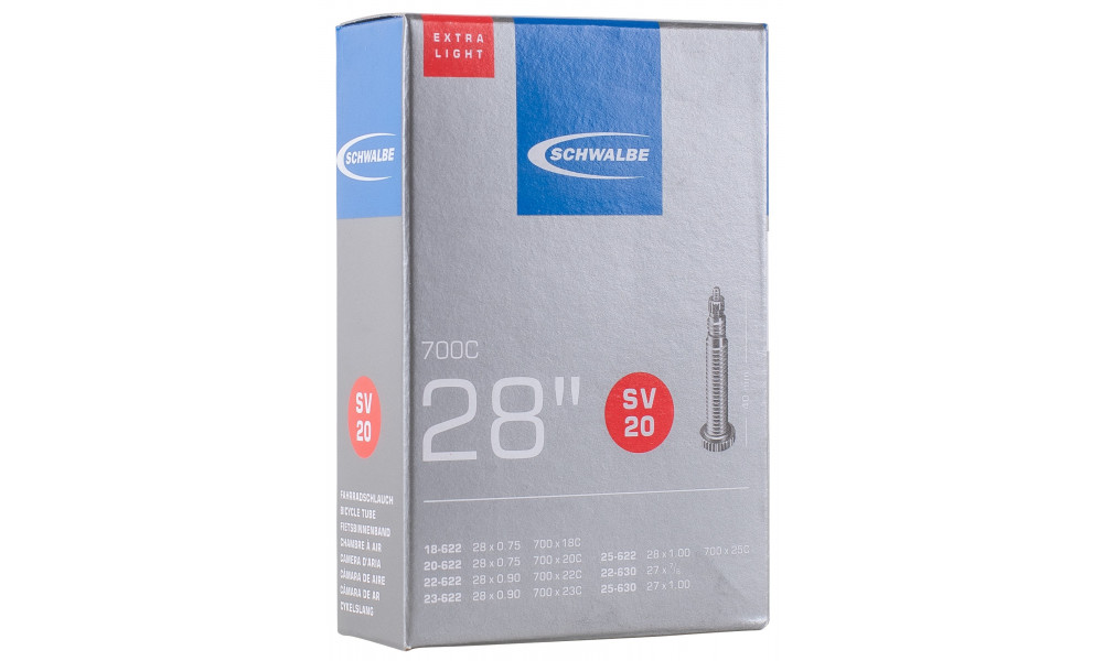 Камера 28/27" Schwalbe SV20 ExtraLight (18/25-622) - 1