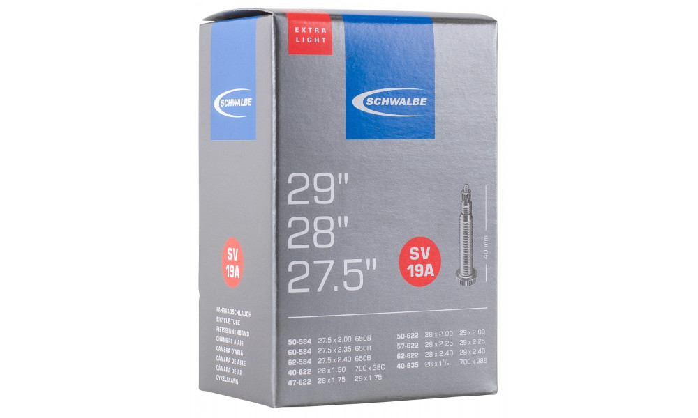 Tube 28"/29"/27.5 Schwalbe SV19A ExtraLight (50/62-584 - 40/62-622) - 1