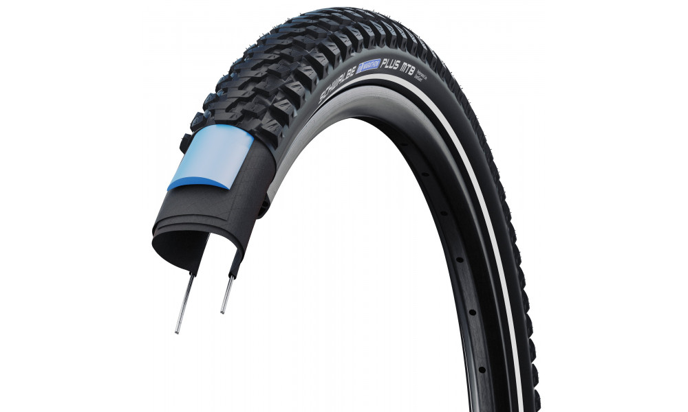 Tire 26" Schwalbe Marathon Plus MTB HS 468 Perf Wired 54-559 / 26x2.10 Black-Reflex - 3