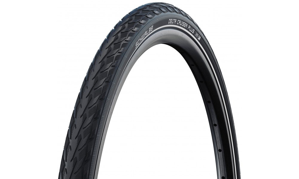 Шина 28" Schwalbe Delta Cruiser Plus HS 431 Active Wired 47-622 / 28x1.75 Black-Reflex 