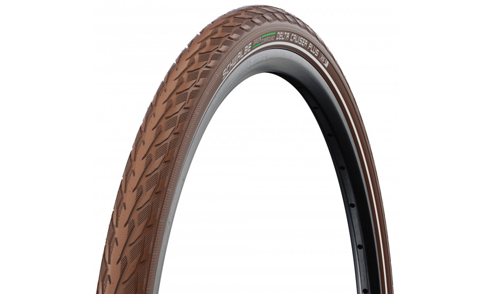 Tire 28" Schwalbe Delta Cruiser Plus HS 431 Active Wired 37-622 / 28x1.40 Brown-Reflex - 1