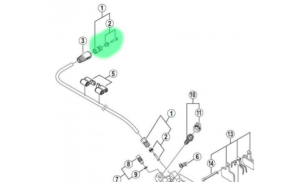 Disc brake hose olive and connector insert Shimano SM-BH59 with bolt - 1