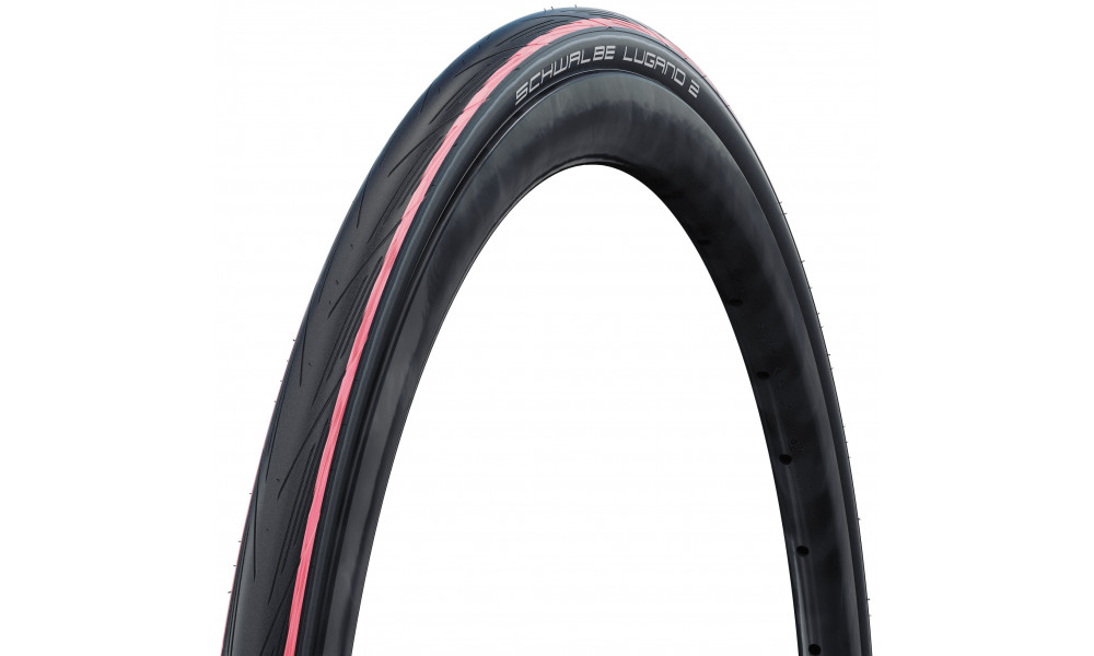 Шина 28" Schwalbe Lugano II HS 471, Active Fold. 25-622 / 700x25C Red Stripes 