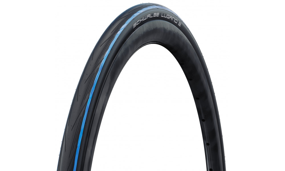 Шина 28" Schwalbe Lugano II HS 471, Active Wired 25-622 / 700x25C Blue Stripes 