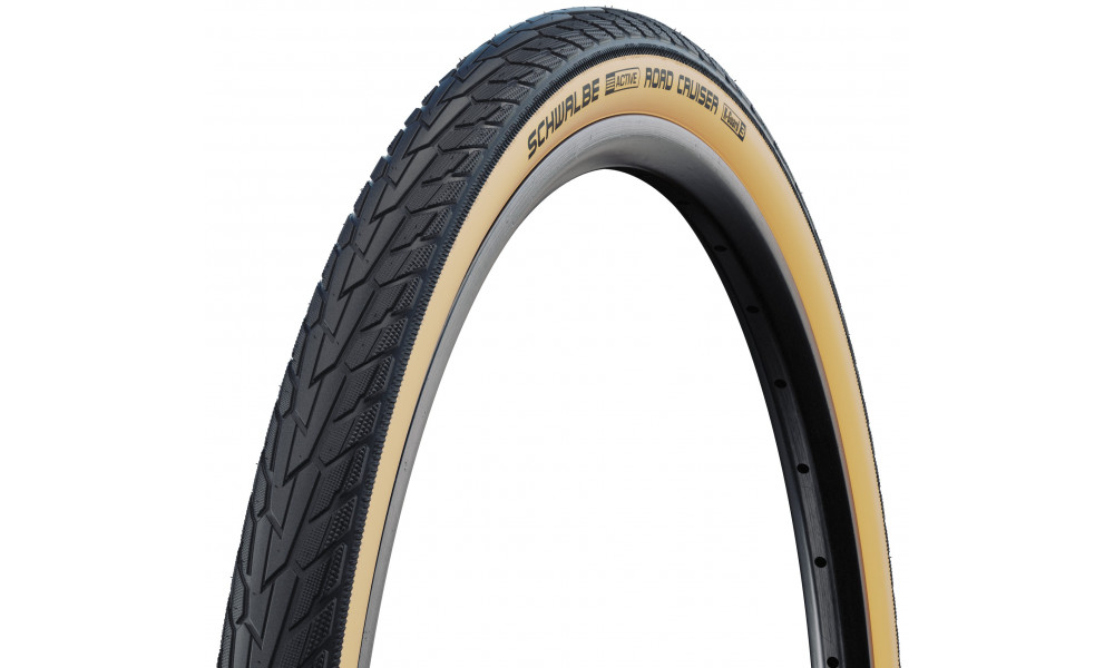 Tire 27" Schwalbe Road Cruiser HS 484, GreenCompound Wired 28/32-630 / 27x1 1/4 Gumwall - 1