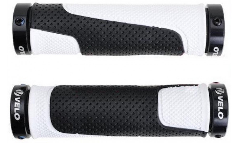 Ручки руля Velo ProX VLG-776AD3 129mm GEL Lock-on black-white - 1
