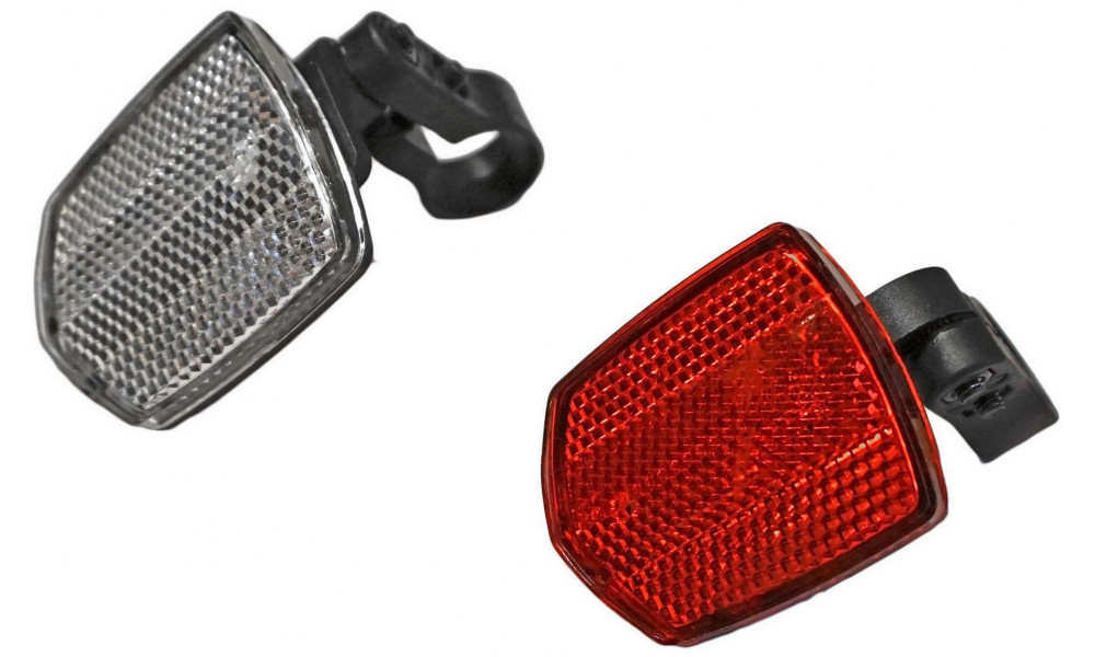 Bicycle accessories "Reflectors" Azimut white and red with brackets - 1