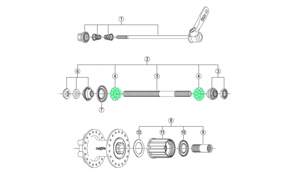Ball bearing Shimano 1/4" steel - 2