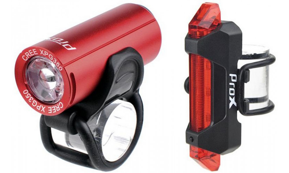 Light set ProX Pictor CREE 350Lm + 10Lm USB red - 1