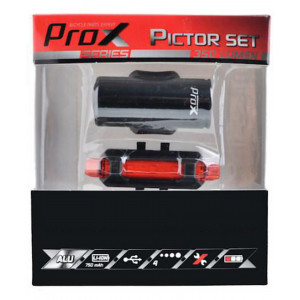 Light set ProX Pictor CREE 350Lm + 10Lm USB red
