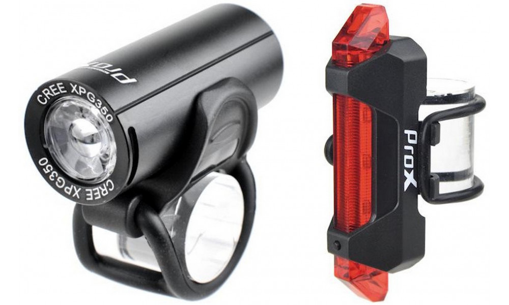 Light set ProX Pictor CREE 350Lm + 10Lm USB black - 1
