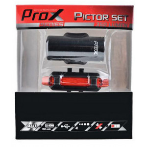 Light set ProX Pictor CREE 350Lm + 10Lm USB black